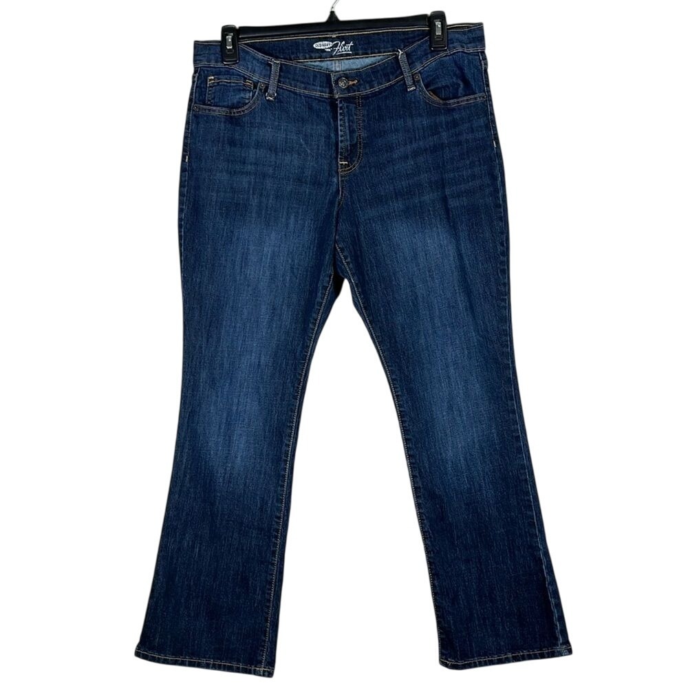 Old Navy "The Flirt" Straight Leg Jeans Womens Size 14 Short Dark Wash